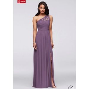 One shoulder gown